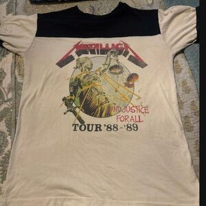 Justice Tour Graphic Tee - Cream and Black
